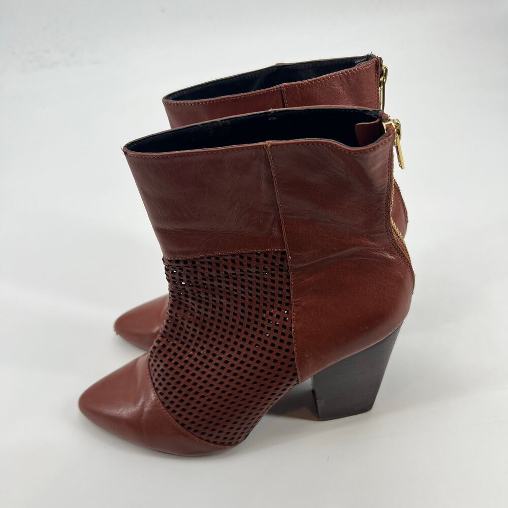 Kelsi Dagger Brooklyn Women's brown Zidane Perforated leather heel Boots size 10 - Picture 9 of 11